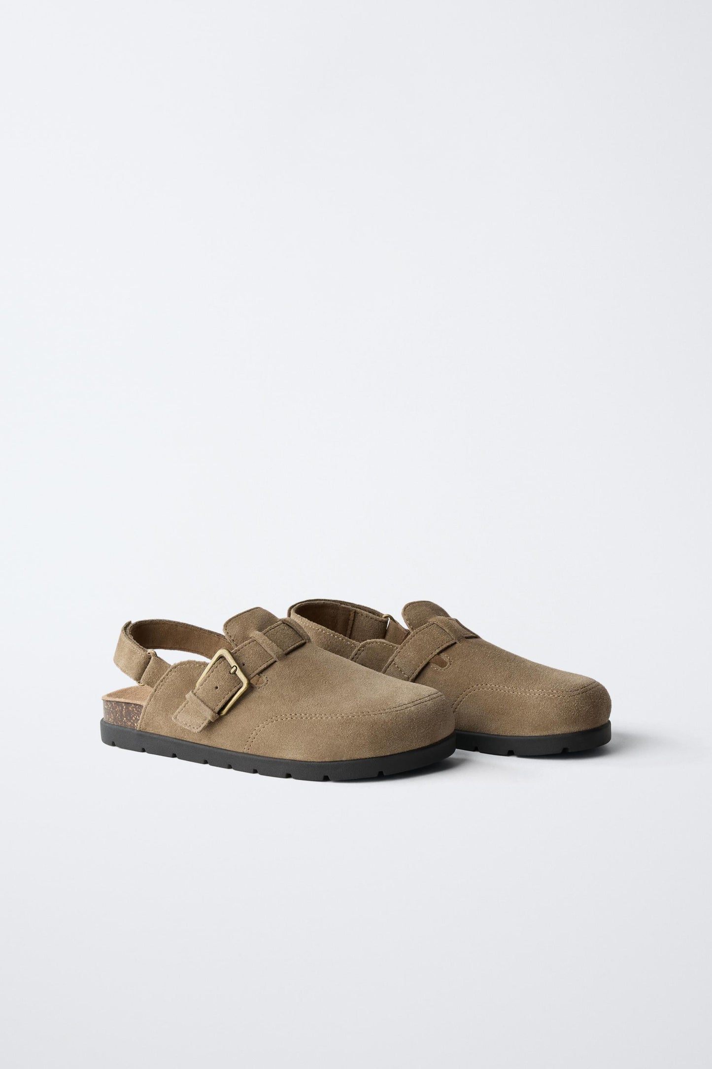 CORK FOOTBED SANDALS - BROWN