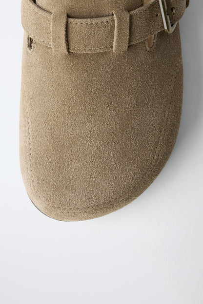 CORK FOOTBED SANDALS - BROWN
