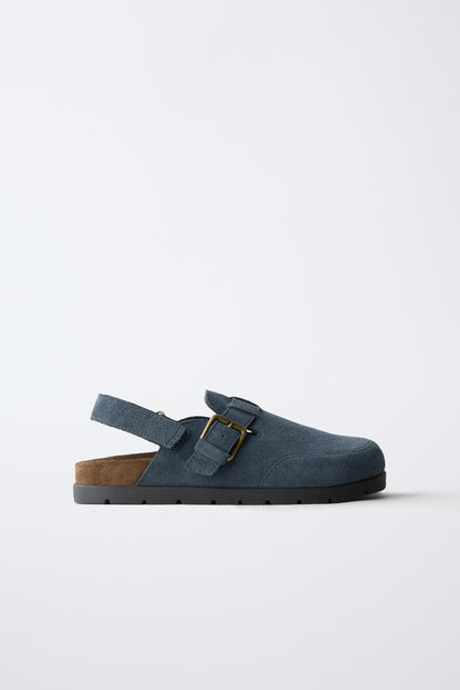 CORK FOOTBED SANDALS - NAVY