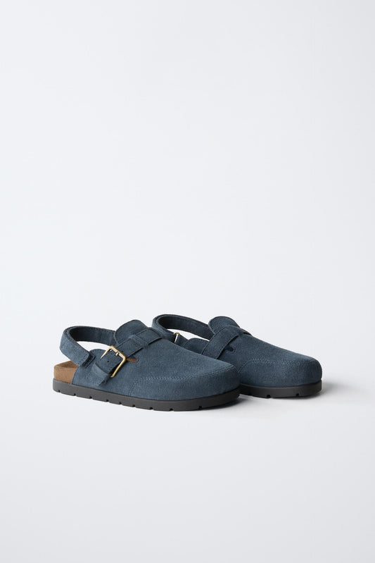 CORK FOOTBED SANDALS - NAVY