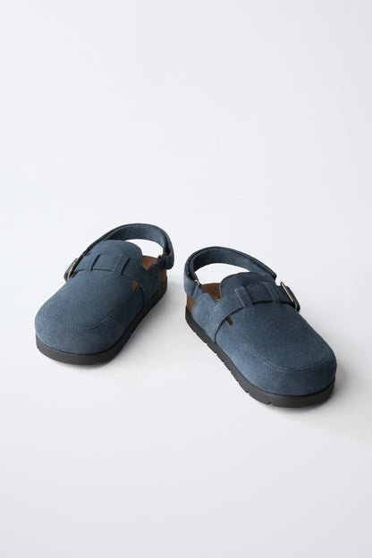 CORK FOOTBED SANDALS - NAVY