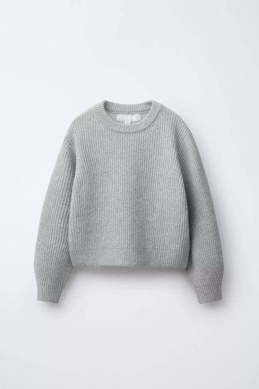 HEAVY KNIT JUMPER - GREY