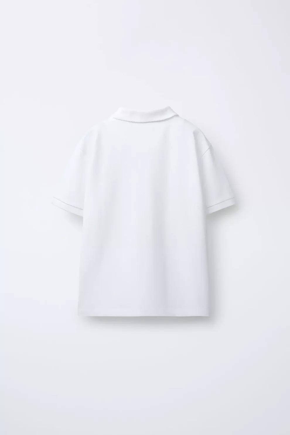 PIQUE COTTON SHORT SLEEVE POLO - WHITE